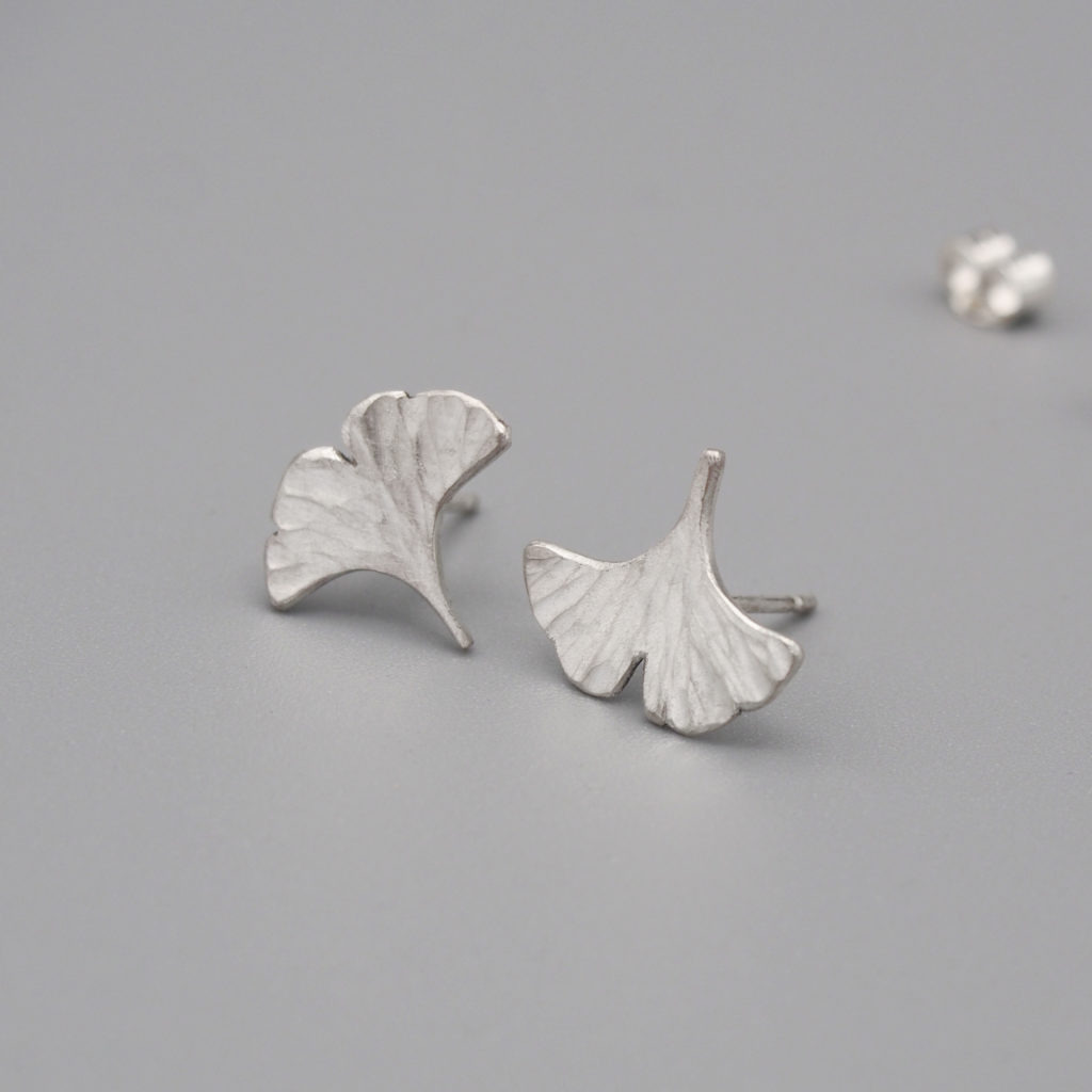 Boucles D Oreilles Ginkgo Tige Olivier Melilli Orf Vre