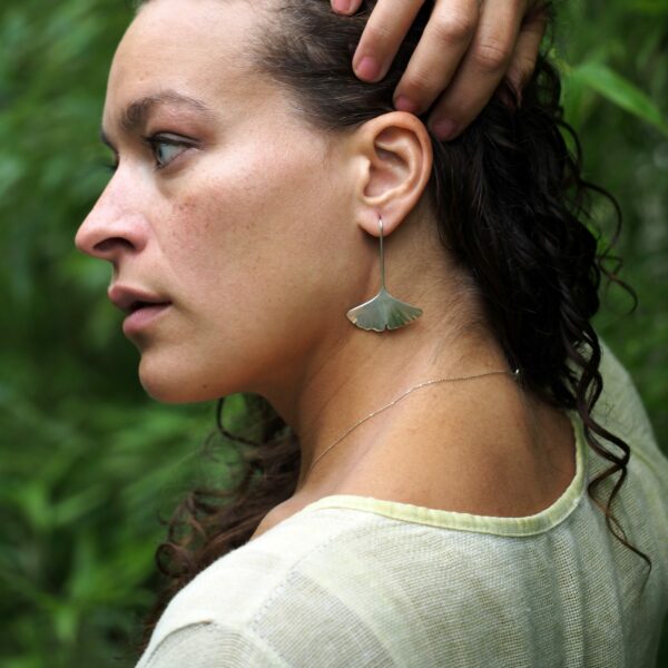 Boucles d'oreilles Ginkgo tige